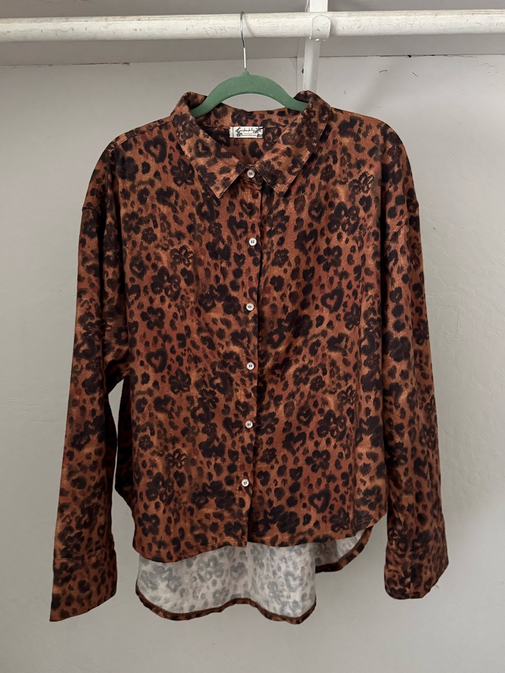 Free People Intimately Oversized Leopard Print Flannel Shirt